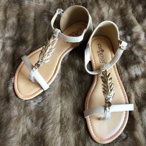 Nude Embellished Accent Sandals Ankle Strap Gems